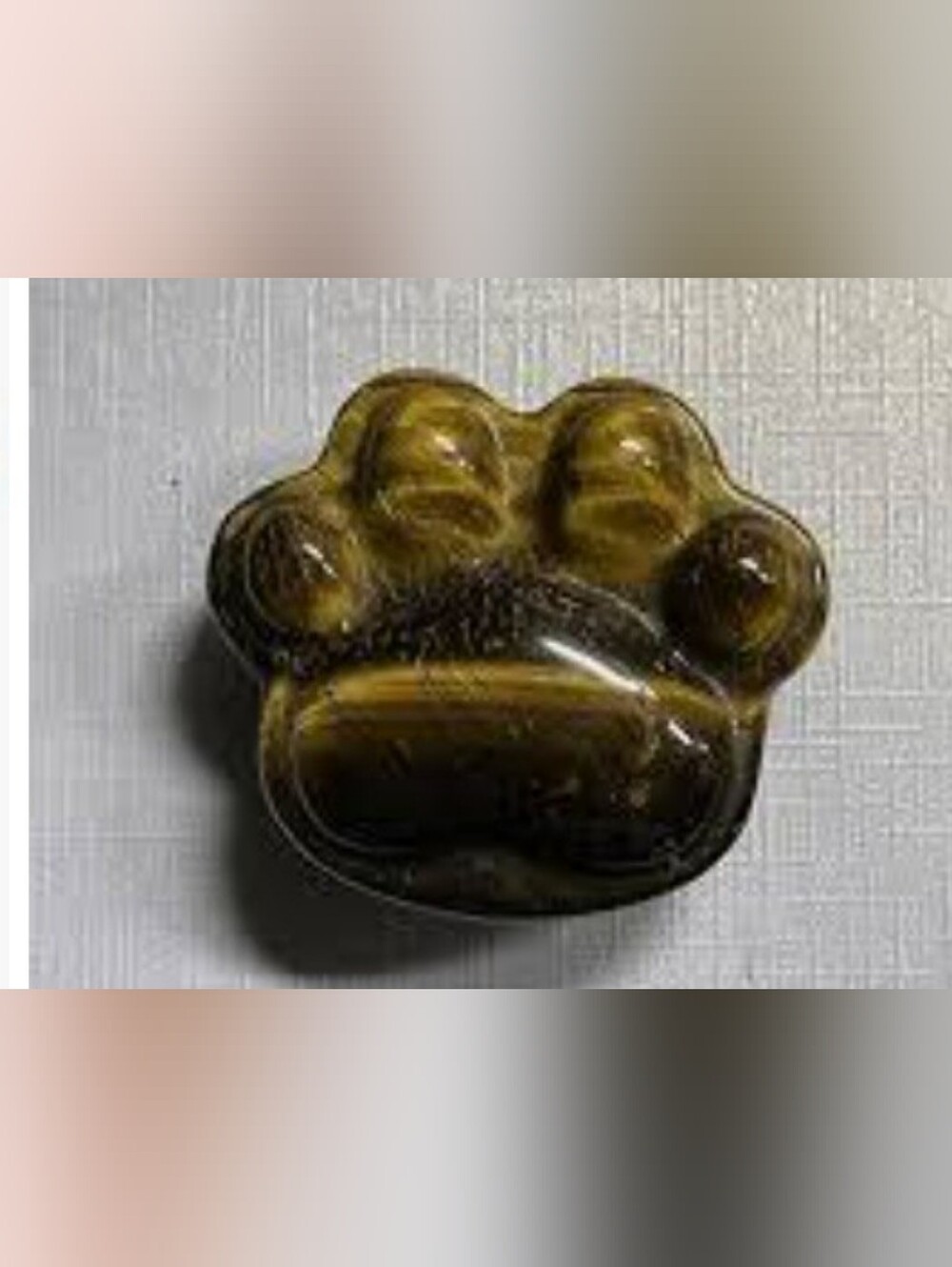 Tiger Eye Paw-Shaped Stone Charm - Brown